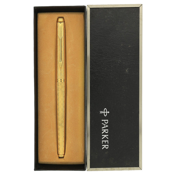 1980 PARKER 180 GUIRLANDE PATTERN 14K MED NIB FOUNTAIN PEN NEVER INKED