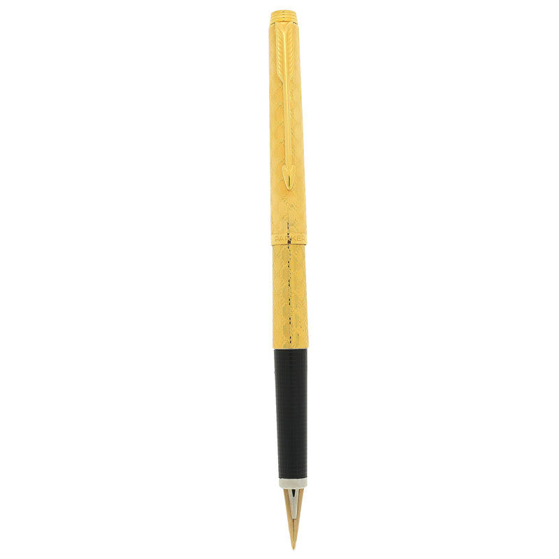 1980 PARKER 180 GUIRLANDE PATTERN 14K MED NIB FOUNTAIN PEN NEVER INKED