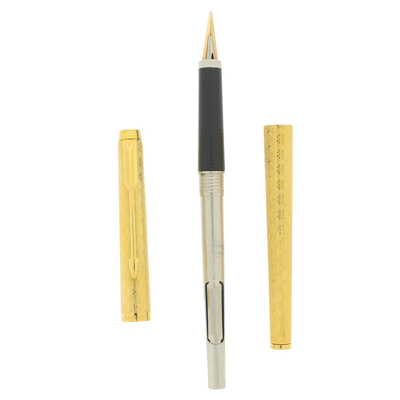 1980 PARKER 180 GUIRLANDE PATTERN 14K MED NIB FOUNTAIN PEN NEVER INKED