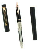 C1980 SHEAFFER TARGA MATTE BLACK CLASSIC 14K STUB NIB FOUNTAIN PEN OFFERED BY ANTIQUE DIGGER