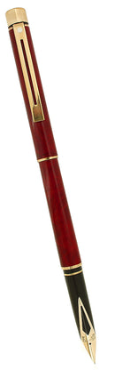 C1982 SHEAFFER TARGA SLIMLINE MODEL 1034S RED RONCE 14K MEDIUM NIB FOUNTAIN PEN NEVER INKED OFFERED BY ANTIQUE DIGGER