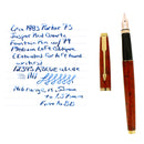 1983 PARKER 75 JASPER RED QUARTZ 14K MEDIUM LEFT OBLIQUE NIB FOUNTAIN PEN OFFERED BY ANTIQUE DIGGER