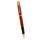 1983 PARKER 75 JASPER RED QUARTZ 14K MEDIUM LEFT OBLIQUE NIB FOUNTAIN PEN OFFERED BY ANTIQUE DIGGER