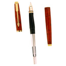 1983 PARKER 75 JASPER RED QUARTZ 14K MEDIUM LEFT OBLIQUE NIB FOUNTAIN PEN OFFERED BY ANTIQUE DIGGER