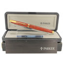 1983 PARKER 75 JASPER RED QUARTZ LACQUER 14K FINE NIB FOUNTAIN PEN NEVER INKED OFFERED BY ANTIQUE DIGGER