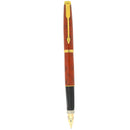 1983 PARKER 75 JASPER RED QUARTZ LACQUER 14K FINE NIB FOUNTAIN PEN NEVER INKED OFFERED BY ANTIQUE DIGGER