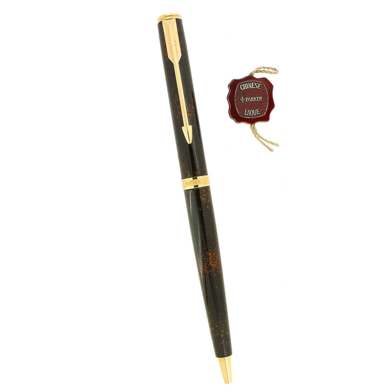 CIRCA 1983 PARKER PREMIER CHINESE LACQUER BALLPOINT PEN NEW IN BOX OFFERED BY ANTIQUE DIGGER