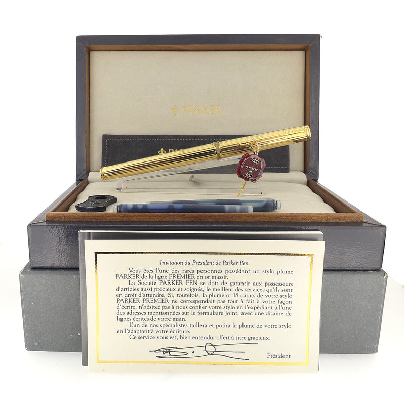 RARE 1983 PARKER PREMIER 18K SOLID GOLD PRESIDENTIAL W/18K GOLD EXTRA