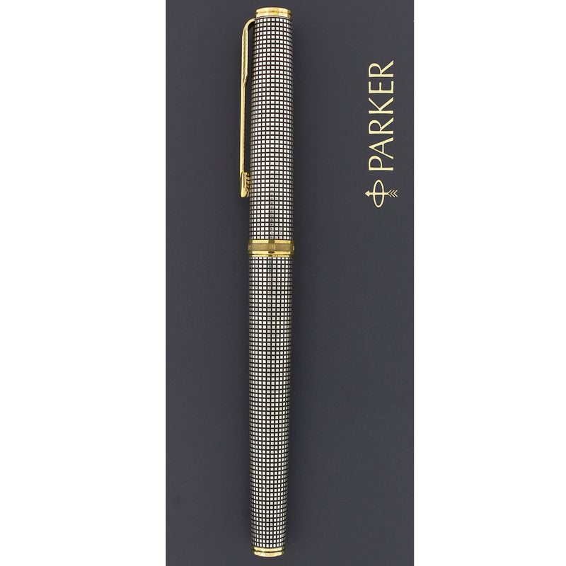 1983 PARKER PREMIER STERLING SILVER CISELE FOUNTAIN PEN NEVER INKED OFFERED BY ANTIQUE DIGGER