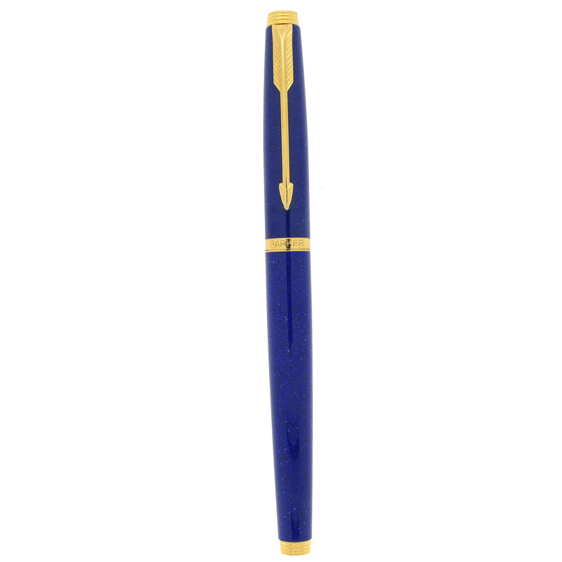 1984 PARKER 75 LAPIS LAZULI 14K MEDIUM NIB FOUNTAIN PEN NEVER INKED
