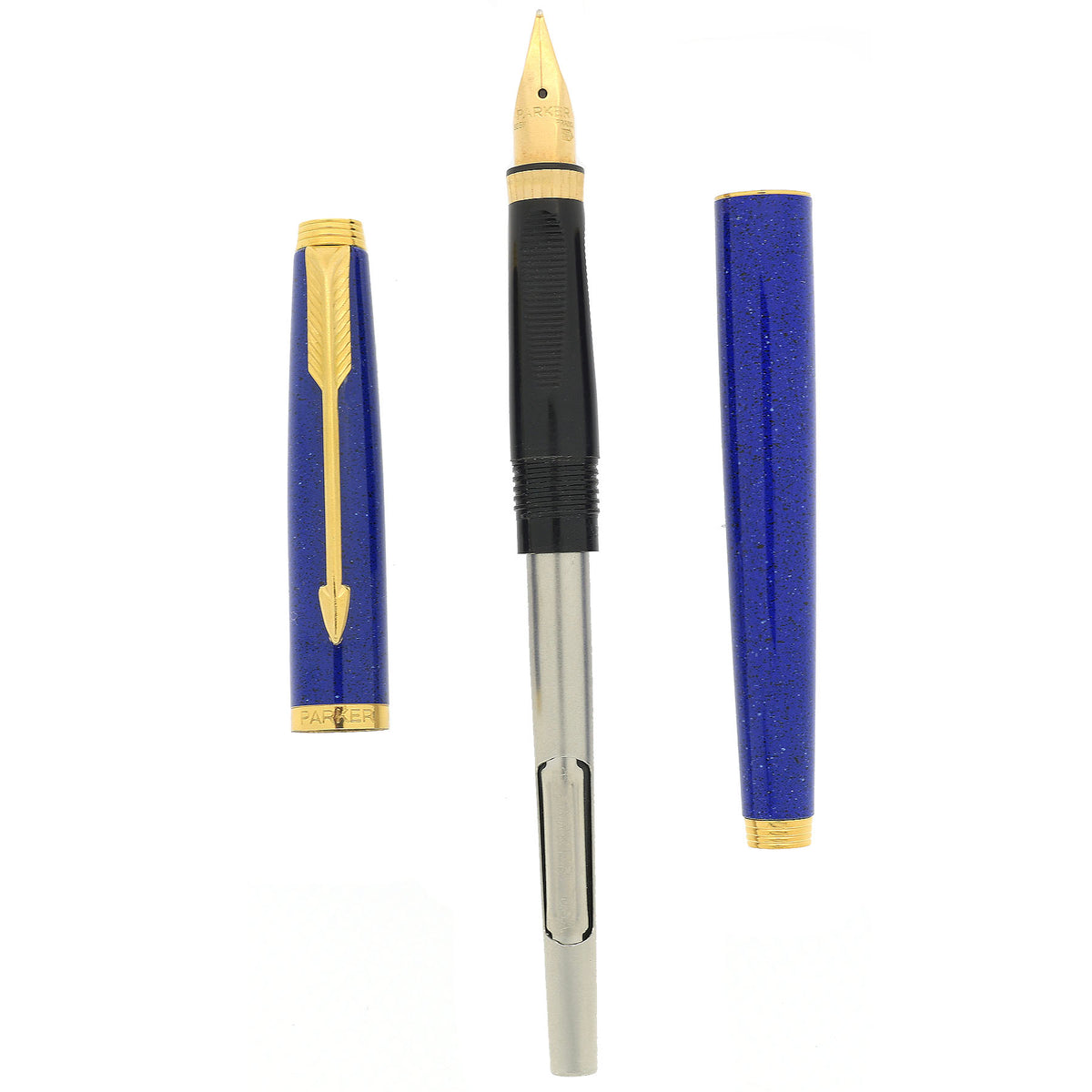 1984 PARKER 75 LAPIS LAZULI 14K MEDIUM NIB FOUNTAIN PEN NEVER INKED