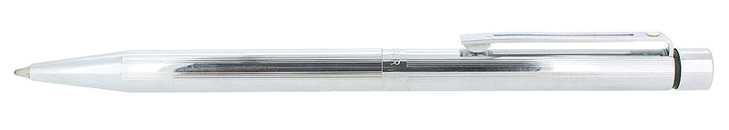 CIRCA 1984 SHEAFFER TARGA CLASSIC BRIGHT CHROME STRAIGHT LINE PATTERN BALLPOINT PEN MINT OFFERED BY ANTIQUE DIGGER