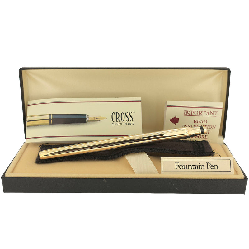 NEW OLD STOCK 1985 CROSS CENTURY 14K SOLID GOLD FOUNTAIN PEN BOXED NEV