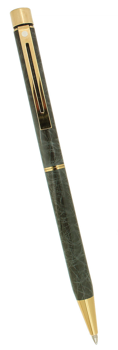 CIRCA 1985 SHEAFFER TARGA CLASSIC MARBLED GREY RONCE GOLD TRIM BALLPOINT PEN MINT OFFERED BY ANTIQUE DIGGER