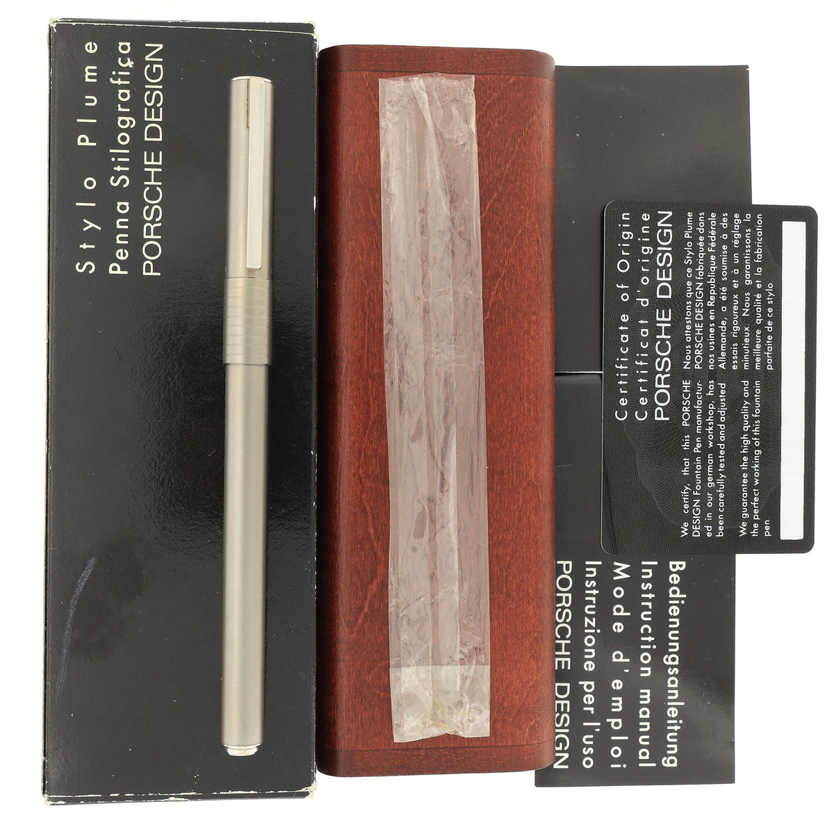 RARE 1986 PORSCHE DESIGN TITANIUM W/18K MEDIUM NIB W. GERMANY FOUNTAIN