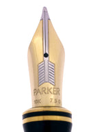 1987 PARKER 1ST YEAR DUOFOLD CENTENNIAL JET BLACK 18K MED NIB FOUNTAIN PEN OFFERED BY ANTIQUE DIGGER