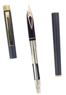 SCARCE 1988 SHEAFFER TARGA SLIMLINE METALLIC GREY MODEL 1051S 14K MEDIUM NIB FOUNTAIN PEN NEVER INKED