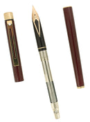 C1988 SHEAFFER TARGA SLIMLINE METALLIC GARNET MODEL 1052S 14K MEDIUM NIB FOUNTAIN PEN NEVER INKED OFFERED BY ANTIQUE DIGGER