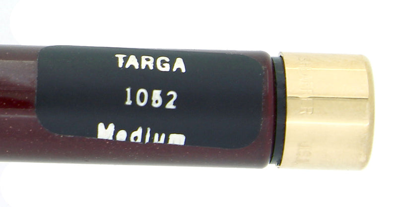C1988 SHEAFFER TARGA SLIMLINE METALLIC GARNET MODEL 1052S 14K MEDIUM NIB FOUNTAIN PEN NEVER INKED OFFERED BY ANTIQUE DIGGER