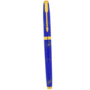 1989 PARKER 75 GOLD SPECKLED LAPIS LAZULI FOUNTAIN PEN 14K BROAD NIB NEVER INKED OFFERED BY ANTIQUE DIGGER