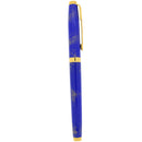 1989 PARKER 75 GOLD SPECKLED LAPIS LAZULI FOUNTAIN PEN 14K BROAD NIB NEVER INKED OFFERED BY ANTIQUE DIGGER