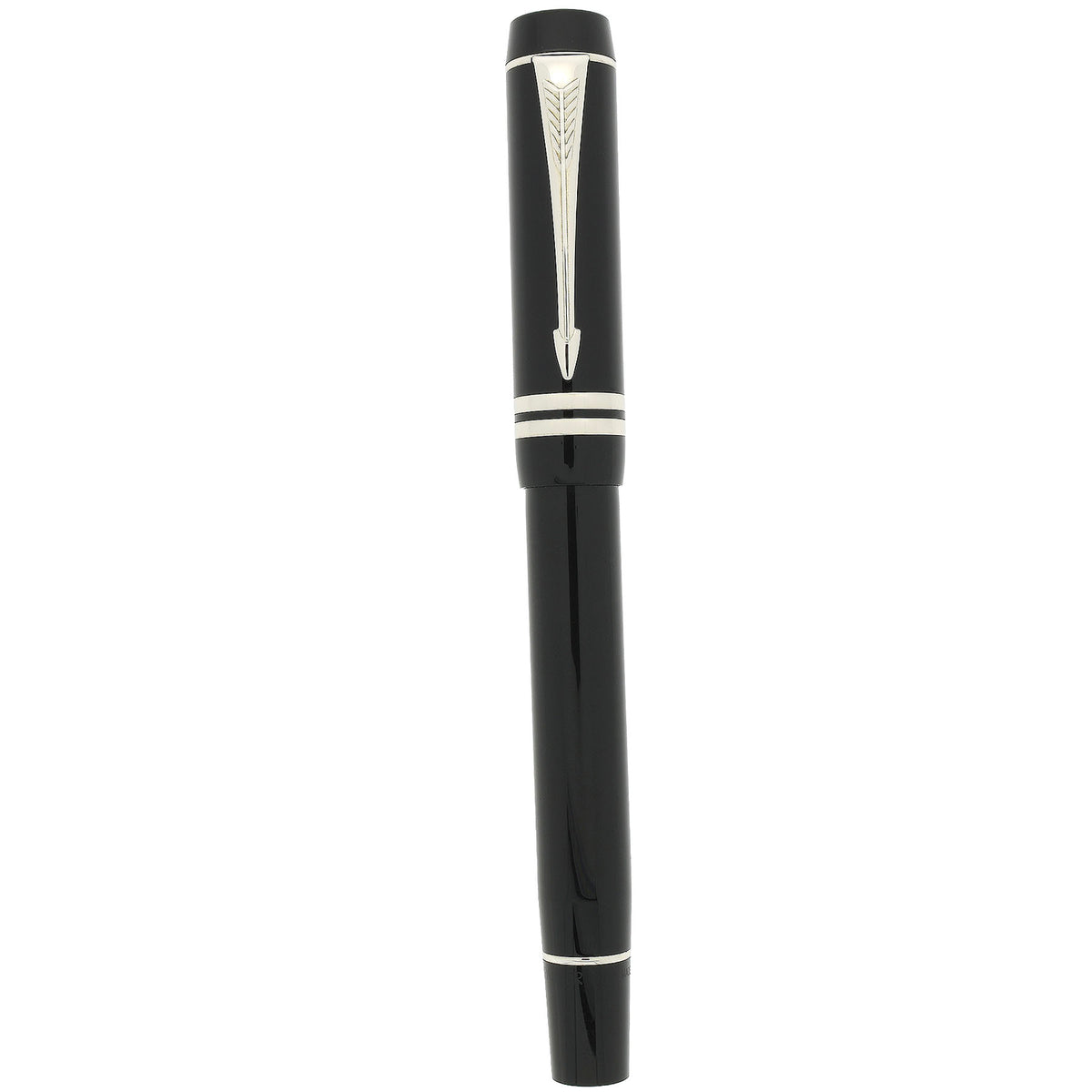1999 PARKER JET BLACK DUOFOLD INTERNATIONAL W/PALLADIUM TRIM 18K FINE