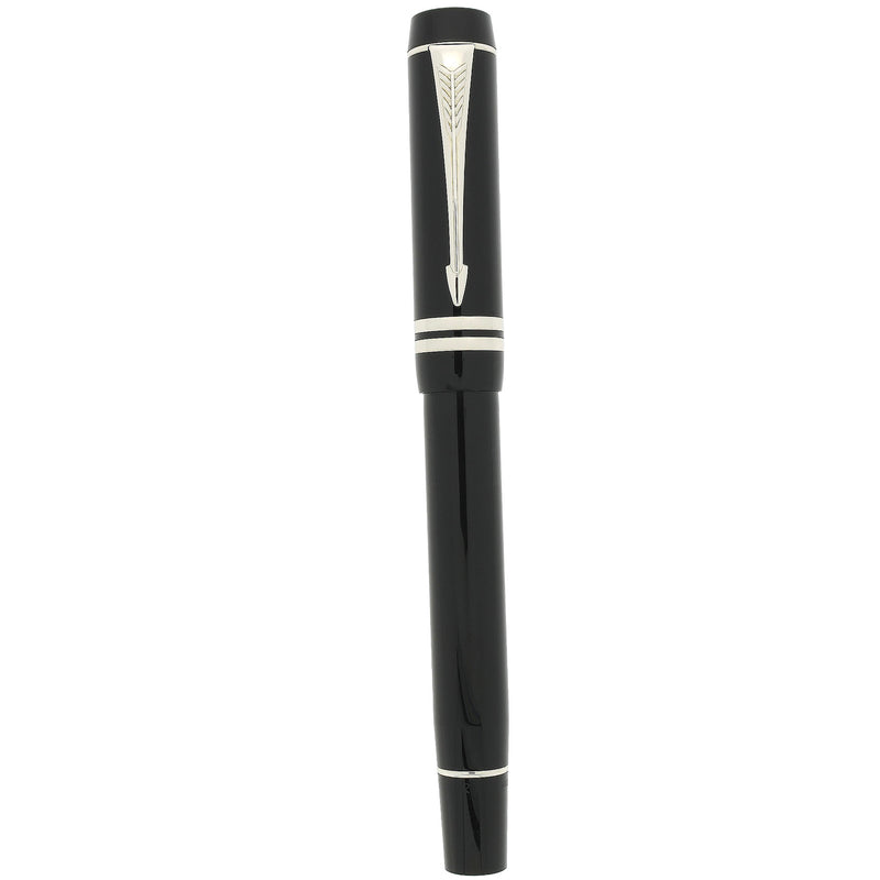 1999 PARKER JET BLACK DUOFOLD INTERNATIONAL W/PALLADIUM TRIM 18K FINE