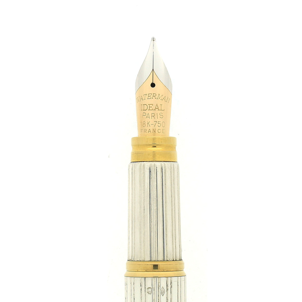 MINT 1989 WATERMAN LE MAN 100 STERLING SILVER GODRON PATTERN 18K MED N