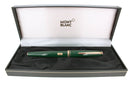 NEW OLD STOCK MONTBLANC GENERATION GREEN & GOLD FOUNTAIN PEN NEVER INKED STICKERED OFFERED BY ANTIQUE DIGGER