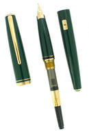 NEW OLD STOCK MONTBLANC GENERATION GREEN & GOLD FOUNTAIN PEN NEVER INKED STICKERED OFFERED BY ANTIQUE DIGGER