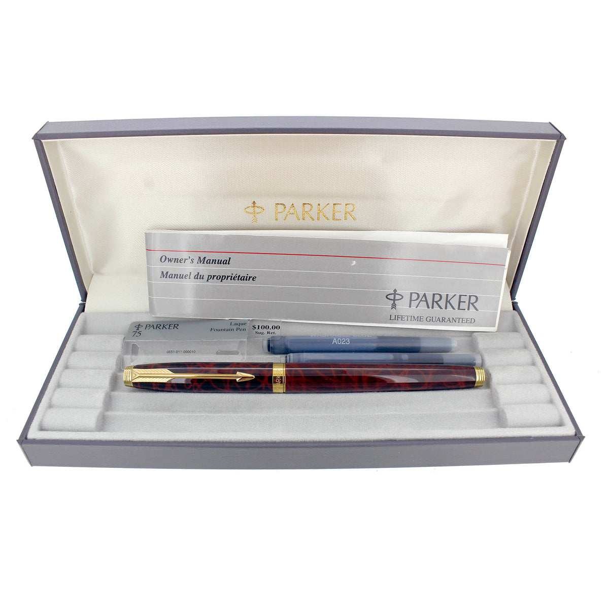 1990Parker75LaqueBrownNOSFount
