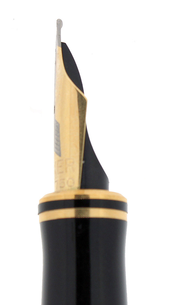 K18美品PARKER デュオフォールドネイビー マーブル万年筆 専用ケース付き 1991 PARKER DUOFOLD INTERNATIONAL BLUE MARBLE FOUNTAIN PEN 18K MEDIUM