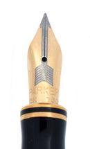 1991 PARKER DUOFOLD INTERNATIONAL BLUE MARBLE FOUNTAIN PEN 18K MEDIUM NIB OFFERED BY ANTIQUE DIGGER