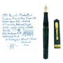 VISCONTI MANHATTAN GREEN CELLULOID 18K MEDIUM NIB FOUNTAIN PEN NEAR MINT