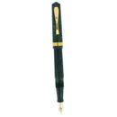 VISCONTI MANHATTAN GREEN CELLULOID 18K MEDIUM NIB FOUNTAIN PEN NEAR MINT