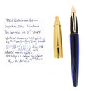 1990S WATERMAN EDSON SAPPHIRE BLUE 18K FINE NIB FOUNTAIN PEN NEAR MINT CONDITION OFFERED BY ANTIQUE DIGGER