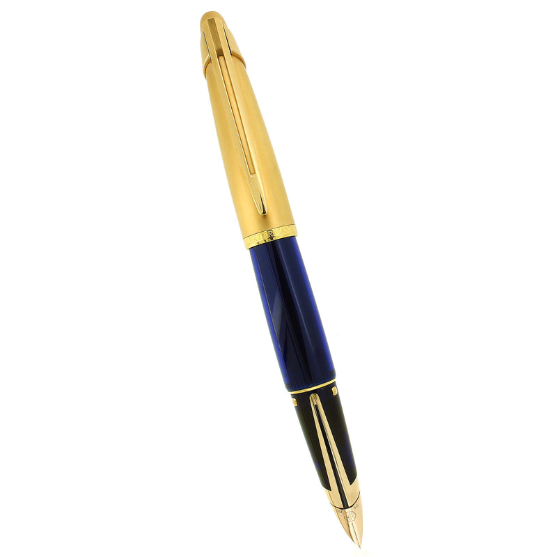 1990S WATERMAN EDSON SAPPHIRE BLUE 18K FINE NIB FOUNTAIN PEN NEAR MINT CONDITION OFFERED BY ANTIQUE DIGGER