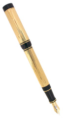 NEVER INKED 1991 PARKER DUOFOLD CENTENNIAL 23K GORGON PATTERN 18K NEEDLE POINT NIB FOUNTAIN PEN OFFERED BY ANTIQUE DIGGER