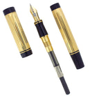 NEVER INKED 1991 PARKER DUOFOLD CENTENNIAL 23K GORGON PATTERN 18K NEEDLE POINT NIB FOUNTAIN PEN OFFERED BY ANTIQUE DIGGER