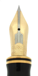 NEVER INKED 1991 PARKER DUOFOLD CENTENNIAL 23K GORGON PATTERN 18K NEEDLE POINT NIB FOUNTAIN PEN OFFERED BY ANTIQUE DIGGER