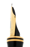 1991 PARKER DUOFOLD CENTENNIAL GREEN MARBLED 18K BROAD OBLIQUE ITALIC NIB FOUNTAIN PEN OFFERED BY ANTIQUE DIGGER