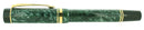 1991 PARKER DUOFOLD CENTENNIAL GREEN MARBLED 18K BROAD OBLIQUE ITALIC NIB FOUNTAIN PEN OFFERED BY ANTIQUE DIGGER