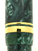 1991 PARKER DUOFOLD CENTENNIAL GREEN MARBLED 18K BROAD OBLIQUE ITALIC NIB FOUNTAIN PEN OFFERED BY ANTIQUE DIGGER