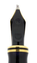 1991 PARKER DUOFOLD CENTENNIAL GREEN MARBLED 18K BROAD OBLIQUE ITALIC NIB FOUNTAIN PEN OFFERED BY ANTIQUE DIGGER