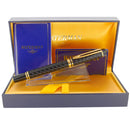 CIRCA 1991 WATERMAN OPERA BLACK CHASED 18K MED NIB FOUNTAIN PEN MINT OFFERED BY ANTIQUE DIGGER