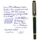 CIRCA 1991 WATERMAN OPERA BLACK CHASED 18K MED NIB FOUNTAIN PEN MINT OFFERED BY ANTIQUE DIGGER