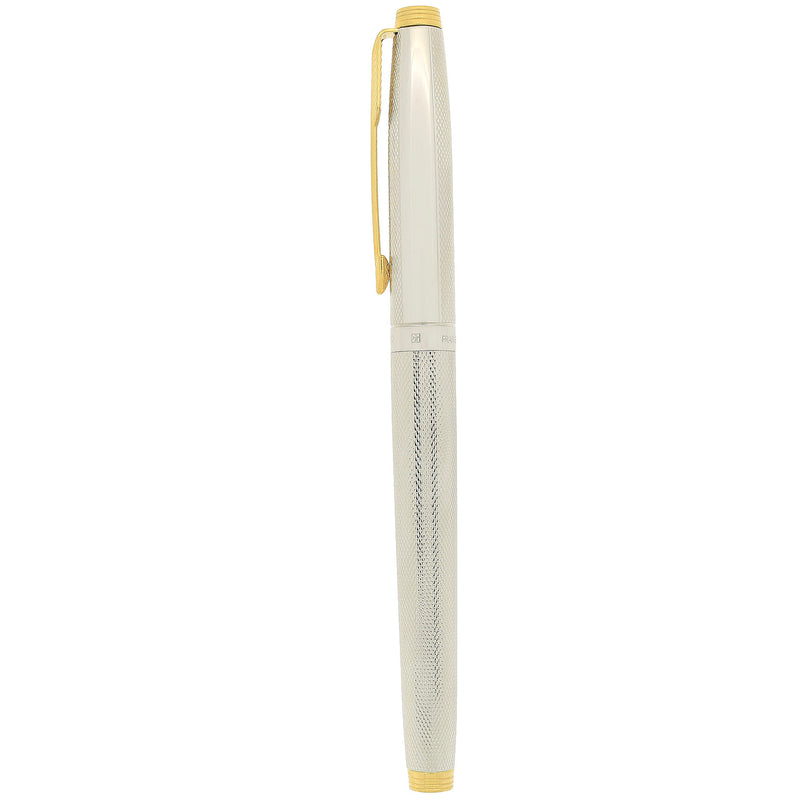 1992 PARKER 75 GRAIN d'ORGE SILVER PLATE W/RHODIUM FINISH 18K MED NIB
