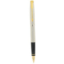 1992 PARKER 75 GRAIN d'ORGE SILVER PLATE W/RHODIUM FINISH 18K MED NIB FOUNTAIN PEN NEVER INKED OFFERED BY ANTIQUE DIGGER