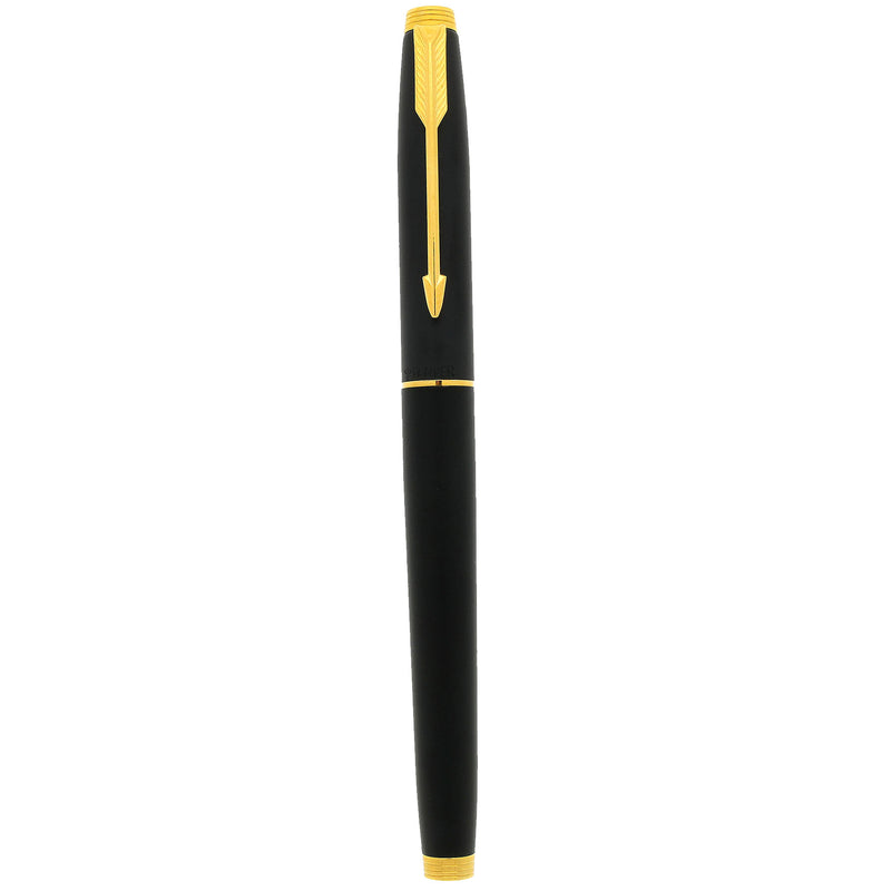 1992 PARKER 75 MATTE BLACK 18K NEEDLEPOINT 80 NIB FOUNTAIN PEN NEW IN