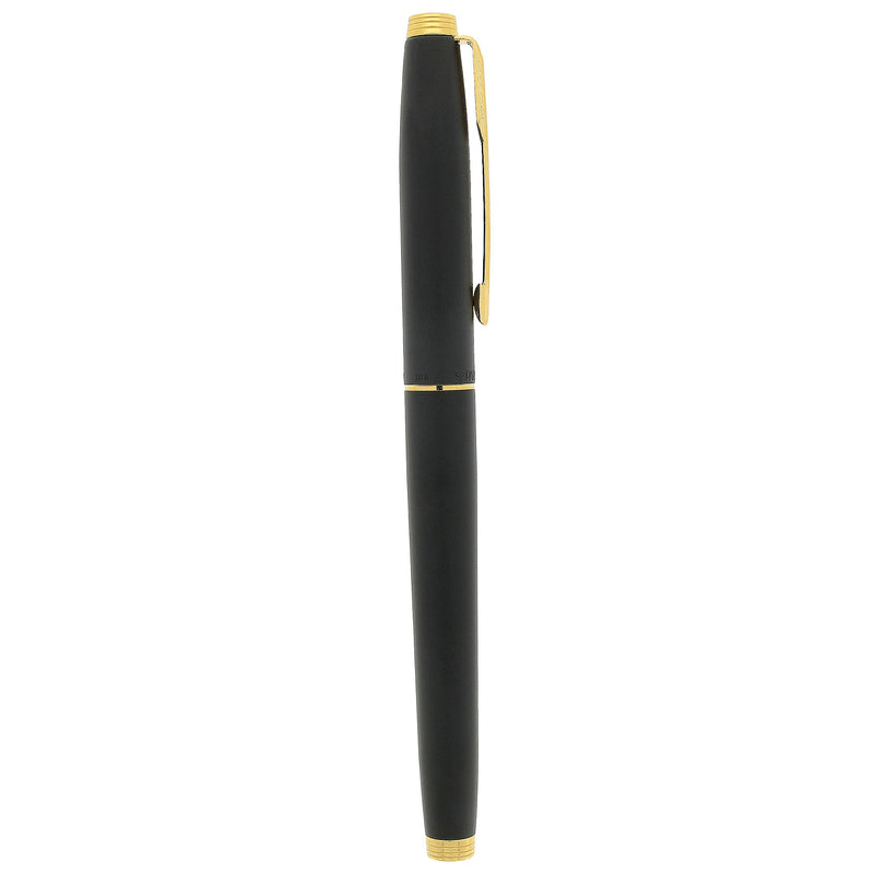 1992 PARKER 75 MATTE BLACK 18K NEEDLEPOINT 80 NIB FOUNTAIN PEN NEW IN